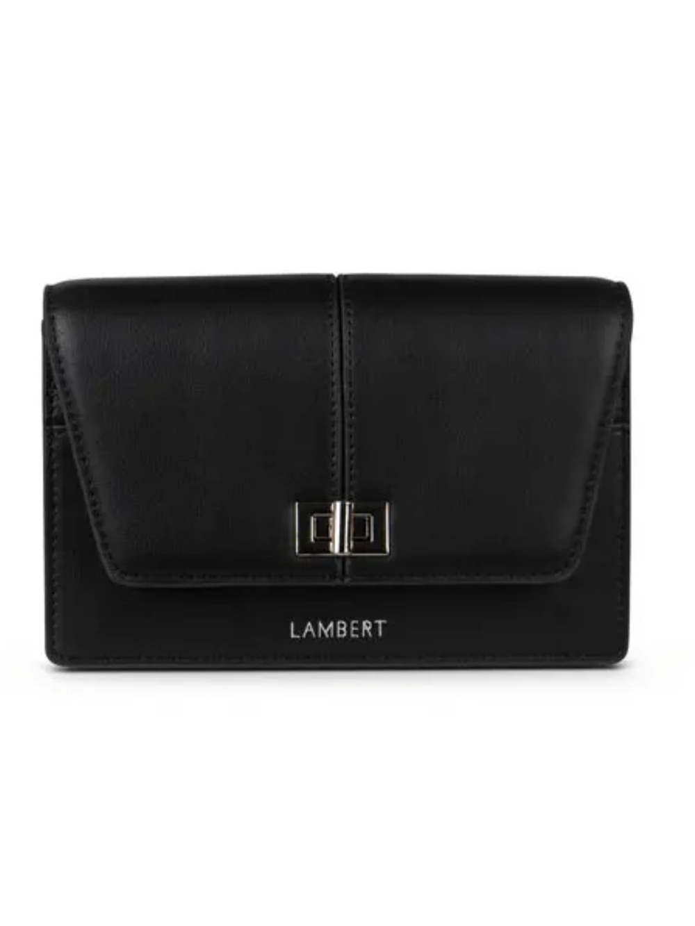 LAMBERT Molly black vegan leather silver hardware mini crossbody/belt bag